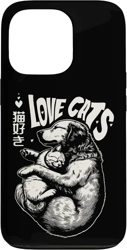 Vista 10 de Golden Retriever Dog Loves Cats Cuddle Art Case for iPhone 16