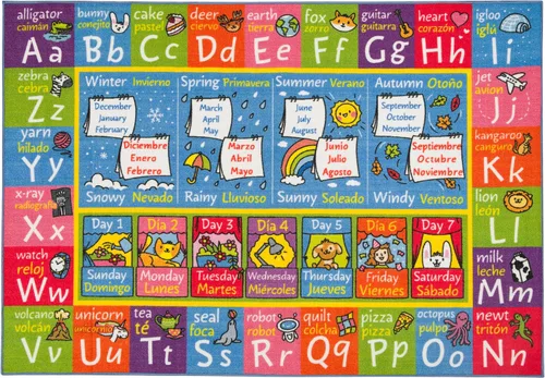 Vista 13 de KC CUBS, tapete para piso, área de aprendizaje educativo, juegos, ABC, alfabeto, animales, para niños y la recámara y sala de juegos de niños.