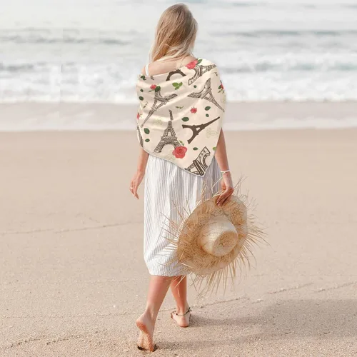 Vista 4 de Bufandas de moda para mujer, bufanda cuadrada de 35 x 35 pulgadas