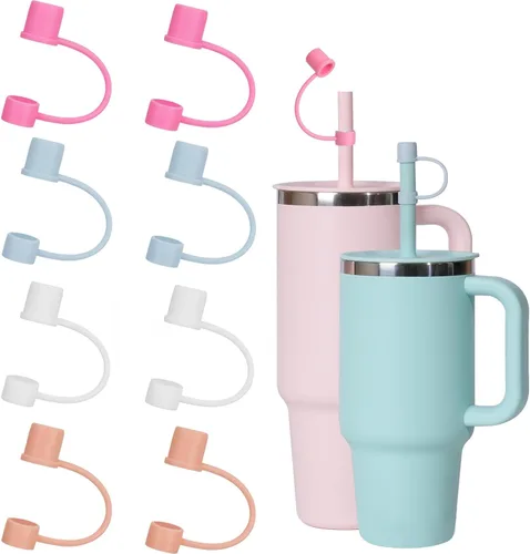Vista 11 de Jetstop Tapa de popote para vaso de viaje Hydro Flask con asa, puntas de tapón de silicona reutilizables compatibles con vaso Hydroflask de 30 y 40