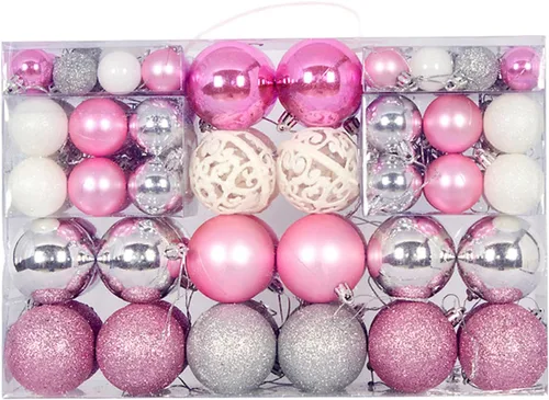 Vista 9 de 100 adornos navideños para árbol de Navidad con lentejuelas, adornos colgantes para decoración de fiestas (negro, 100 unidades)