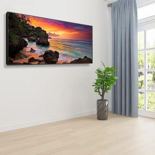 Vista 3 de JATOK Kits de pintura de diamantes grandes para adultos (35.5 x 15.7 pulgadas), arte de diamantes de taladro redondo completo con salida del sol