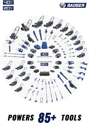 Vista 7 de WILD BADGER POWER Motosierra sin escobillas de 12 pulgadas inalámbrica, motosierra de batería de 20 V con 1 batería de 4.0 Ah, motosierras