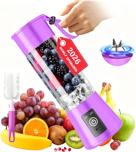 Vista 11 de Cordless Portable Personal Size Blender - Mini Blender Make Smoothies and Shakes, 380Ml BPA Free Travel Cup, Powerful Blending Suit in