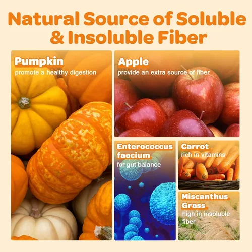 Vista 2 de ZEBORA Calabaza para perros – Fibra natural para perros y gatos, manzana, probióticos para perros para la salud digestiva, favorecer deposiciones