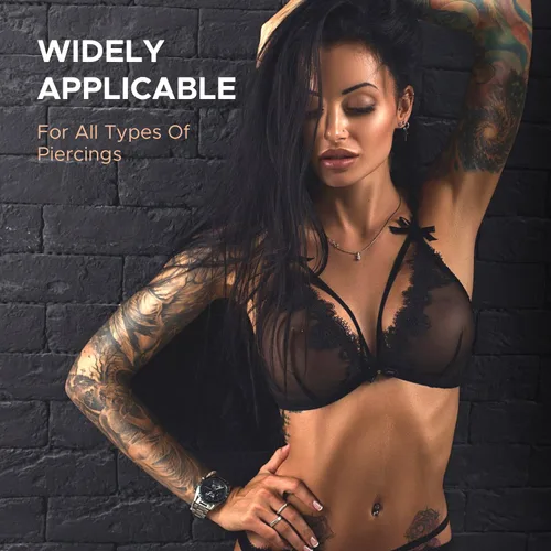 Vista 6 de BodyJ4You Kit de 200 piercings para el cuerpo nariz tabique oreja cartílago labio ombligo tragus cejas acero quirúrgico 14G 16G BCR CBR aro de barra