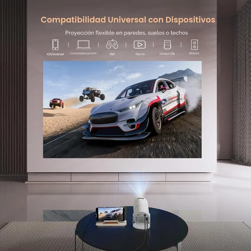 Vista 8 de WISHOLY Mini proyector con WiFi y Bluetooth, proyector de películas portátil con rotación de 180°, compatible con 1080P HD, corrección vertical