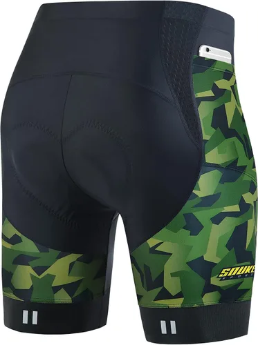 Vista 16 de Souke Sports Pantalones cortos de ciclismo acolchados para hombre, cómodos pantalones de ciclismo de carretera