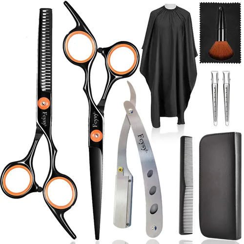 Vista 9 de Fcysy - Tijeras de corte de pelo, juego de tijeras de peluquería profesional, tijeras de peluquería, tijeras de mezcla, accesorios de peluquería
