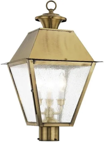 Vista 12 de Livex Lighting 2169-04 Mansfield - Cabezal de poste para exteriores con 3 luces, color negro