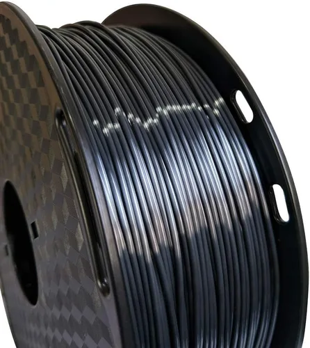 Vista 2 de Filamento de impresora PLA 3D de seda 1.75 mm. / 0.06 pulgadas 1 Kg. / 2.2 libras, brillante y sedoso brillo púrpura negro rojo cobre