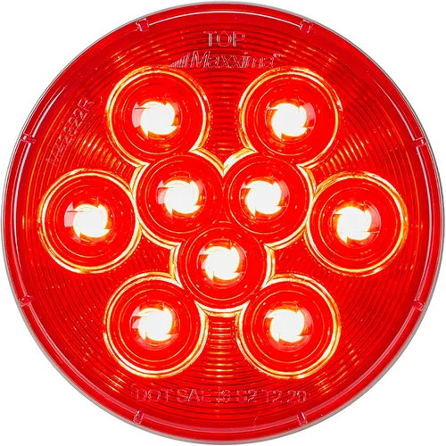 Vista 2 de Maxxima M42322RCL Luz de parada/trasera/giro redonda roja de 4 pulgadas, lente transparente roja, montaje con ojal Rojo