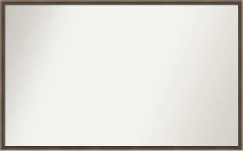 Vista 64 de Amanti Art Brown Bathroom Mirror for Over Sink, 21x33 Custom Made Hardwood Wedge Mocha Rectangle Vanity Mirror, Large Modern Wood Frame, Hangs