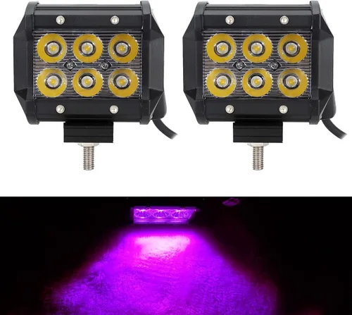 Vista 9 de Auxmotec Luces LED verdes de conducción de caza de 18 W, 4 pulgadas, barra de luz para todoterreno, camioneta, barco, tractor, pesca, caza