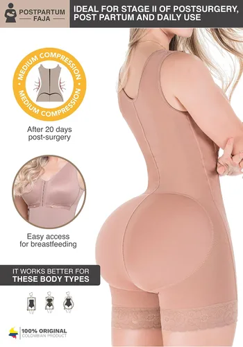 Vista 2 de Sonryse P053 Faja Colombiana Postparto etapa 1 post cirugía, ropa de compresión para mujer