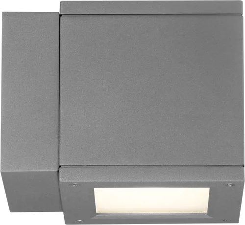 Vista 3 de WAC Lighting WS-W2505-AL Rubix - Lámpara de pared LED para exteriores, doble luz, 3000K, aluminio cepillado