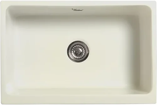Vista 4 de Whitehaus Collection WHQ5530-BISCUIT Glencove Kitchen, Arcilla refractaria, fregadero delantero delantal, grande, galleta
