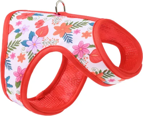 Vista 33 de Mile High Life Arnés para perro, chaleco floral de malla de aire para perros y gatos pequeños de 20 libras, fácil de poner, cierre fácil ajustable