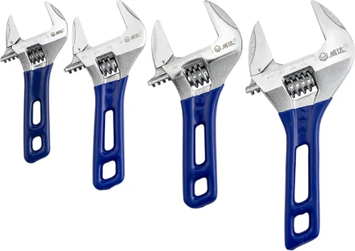 Vista 8 de Llave ajustable corta con apertura amplia, mini llave ajustable con mango corto, acero al cromo vanadio forjado - 4 pulgadas