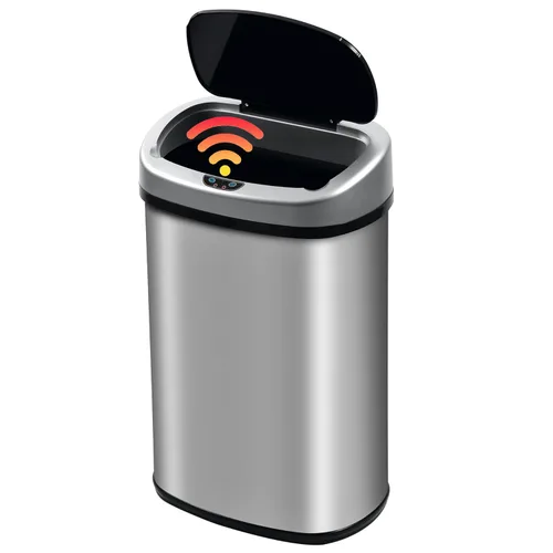Vista 10 de Basurero automático de 13 galones para cocina con tapa, bote de basura sin contacto con sensor de movimiento - higiénico, control de olores