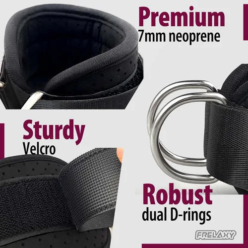Vista 10 de Frelaxy Correas para Tobillo para Máquina de Cable – Correas para Piernas Cómodas y Duraderas para Patadas Traseras, Entrenamientos de Glúteos