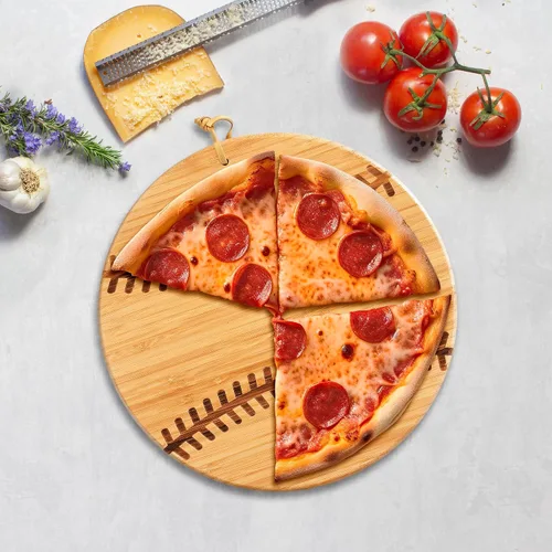 Vista 4 de Totally Bamboo Tabla de cortar de madera de bambú con forma de béisbol y tabla de charcutería, gran regalo para los fanáticos del béisbol