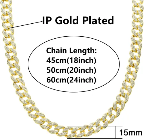 Vista 5 de Saintda Juego de cadena y pulsera de eslabones cubanos para hombres y mujeres, regalo de diamantes brillantes para niños, joyería de rapero hip hop