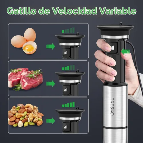 Vista 5 de FRESKO Mezcladores de inmersión de mano, disparador de velocidad variable Plateado negro