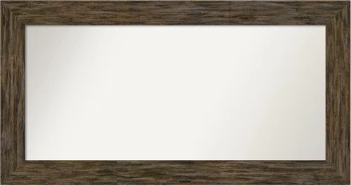 Vista 118 de Amanti Art Espejo personalizado, espejo de baño marrón Fencepost, espejo de pared o espejo de tocador de baño sobre el fregadero (27 x 27 pulgadas)