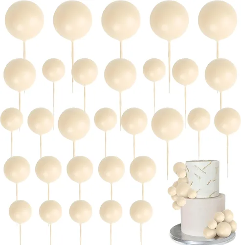 Vista 20 de Rsstarxi 30 piezas de mini globos y bolas de espuma para tartas – Insertos de pastel de bricolaje para bodas, aniversarios y decoraciones de fiesta
