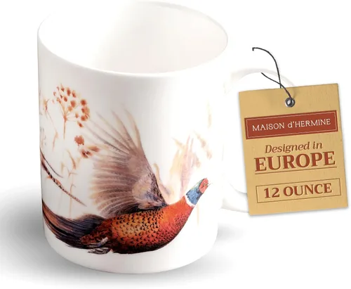 Vista 12 de Maison d' Hermine Taza de café con asas, tazas de porcelana fina de hueso, paquete de una taza de té para bebidas calientes, capuchino, latte
