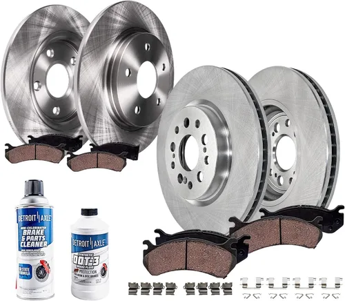 Vista 24 de Detroit Axle - Kit de frenos para 2005-2010 Scion TC Rotores de freno de disco delantero y trasero pastillas de freno de cerámica con hardware 2006