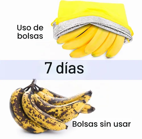 Vista 4 de Las bolsas amarillas de plátano evitan la maduración, bolsa de frescura de almacenamiento de plátanos, ligera, cómoda, lavable, duradera