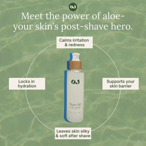 Vista 6 de Organic Jaguar Gel de afeitado natural – Gel de afeitado calmante, no espumante para hombres y mujeres con aloe vera, árbol de té y manzanilla