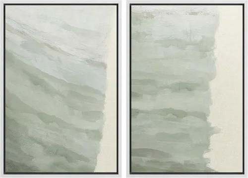 Vista 45 de Ashbrook - Set de arte de pared en lienzo enmarcado, tonos orgánicos de la tierra en beige y marrón con ilustraciones de trazos circulares, arte