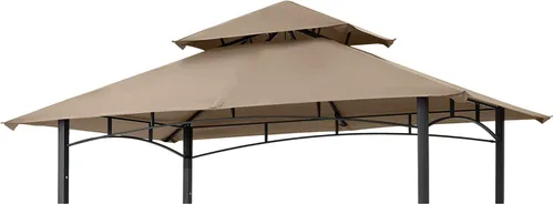 Vista 11 de MASTERCANOPY Toldo Superior de Repuesto para Cenador de Parrilla para Modelo L-GG001PST-F (Marrón) Solo toldo, 100% poliéster impermeable, CPAI-84