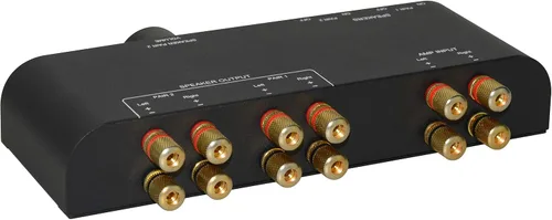 Vista 7 de 61048 - Interruptor de altavoz de 2 a 4 vías, 1 en 2 a 1 en 4 salidas, selector de altavoces estéreo con abrazaderas de terminal, caja