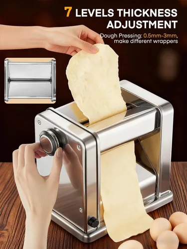Vista 3 de FOHERE Máquina eléctrica para hacer pasta, fabricante de fideos de grosor ajustable para espaguetis, fettuccine, lasaña y albóndigas
