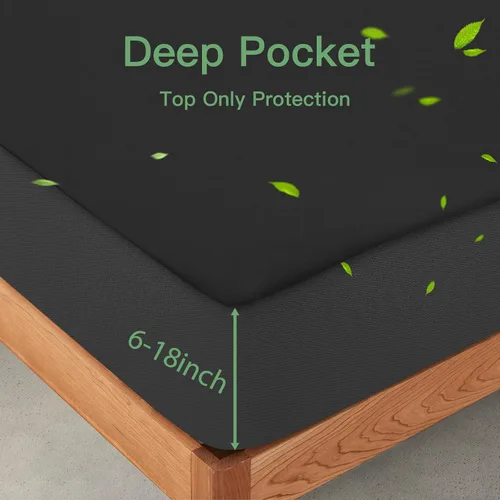 Vista 2 de Sufdari Protector de colchón impermeable tamaño Twin, funda de colchón silenciosa con bolsillo profundo de 18 pulgadas, a prueba de chinches