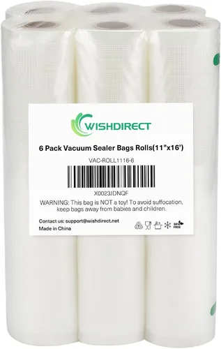 Vista 9 de Rollos de bolsas selladoras al vacío compatibles con FoodSaver, paquete de 2 rollos de 11 pulgadas x 25 pies y 2 unidades de 8 x 25 pies