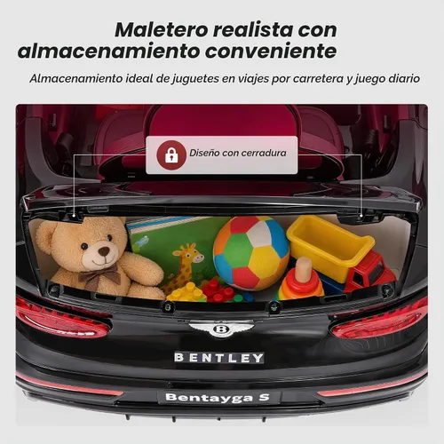 Vista 8 de Autos eléctricos Bentley Bentayga con licencia para niños Cristal negro
