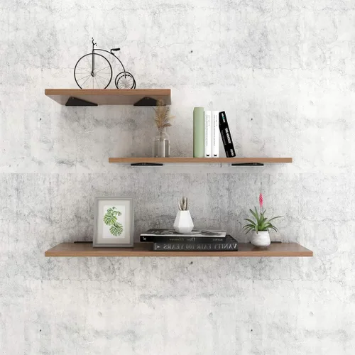Vista 4 de Soportes flotantes de metal triangulares para estantes, montaje en pared, soporte oculto para estantes, para dormitorio, sala de estar, baño, Negro