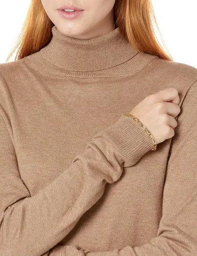 Vista 3 de Tienda Essentials - Suéter ligero de manga larga con cuello de tortuga para mujer, de ajuste clásico (disponible en talla extragrande)