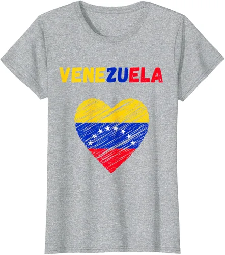 Vista 35 de Camiseta con la bandera venezolana con corazón de Venezuela, Negro