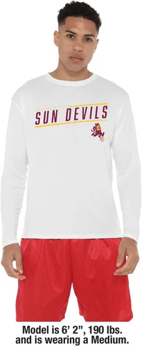 Vista 3 de Camisa deportiva de manga larga oficial de la NCAA Collegiate para hombre, colección de carbón elegante Universidad Estatal de Arizona/W/Sleek/Ls