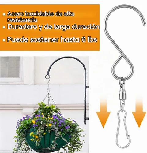 Vista 4 de KUUQA Ganchos giratorios para colgar hilanderos de viento, campanillas de viento, tornados de cristal, suministros de fiesta (paquete de 6)