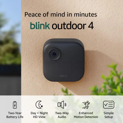 Vista 10 de Blink Outdoor 4: Cámara de seguridad inteligente inalámbrica, dos años de duración de la batería, visión diurna HD de 1080p y nocturna por