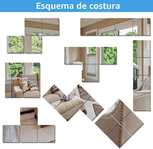 Vista 9 de Azulejos de espejo irrompibles autoadhesivos, 4 piezas de 8 x 8 pulgadas para decoración de aula, espejos pequeños para decoración de pared