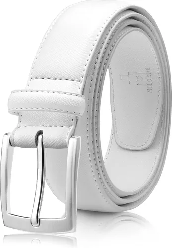 Vista 17 de MILORDE Cinturón de vestir de cuero genuino para hombre, hecho a mano, 100% cuero de vaca, diseños clásicos y modernos para trabajo, negocios y uso