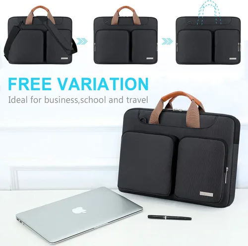 Vista 7 de Lacdo Funda protectora 360º para laptop con correa para el hombro